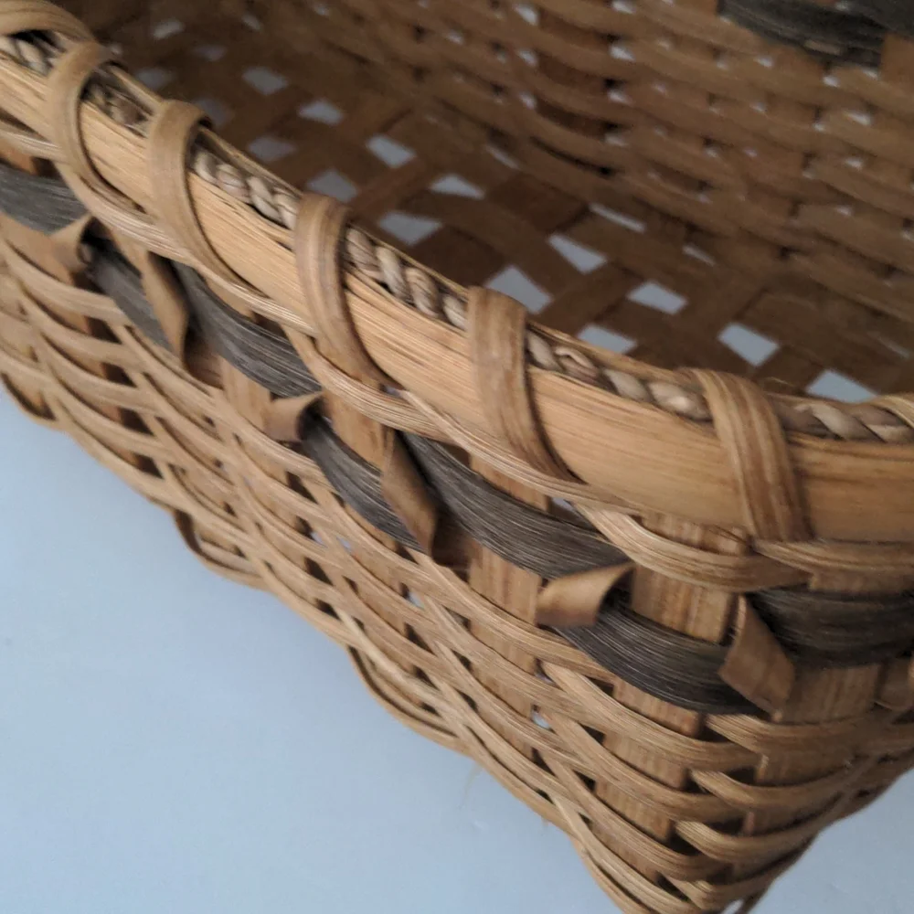 Harvest Basket Hand Crafted Wicker Basket Oblong Stationery Handle